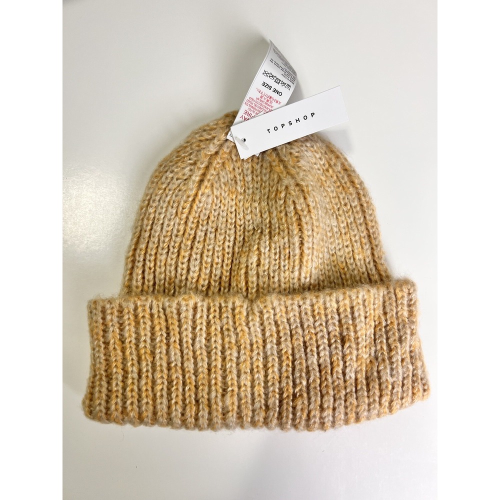 TopShop beige knit hat winter One Size acrylic NWT
